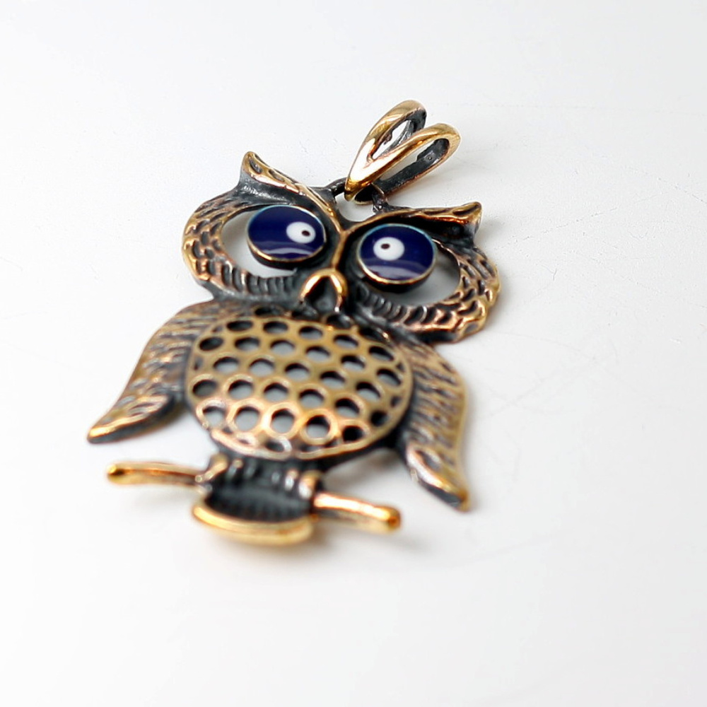 Hand made Aged copper necklace Owl
